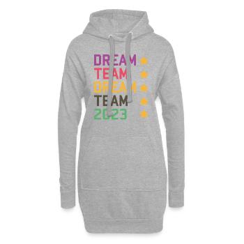Dream Team 2023 - Hoodie-Kleid - Grau meliert - Vorne