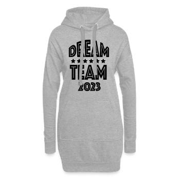 Dream Team 2023 - Hoodie-Kleid - Grau meliert - Vorne