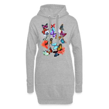 Der Sommer ruft - Hoodie-Kleid - Grau meliert - Vorne
