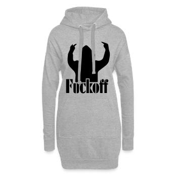 Va te faire foutre, majeur, doigt puant - Sweat-shirt à capuche long Femme - gris chiné - Devant