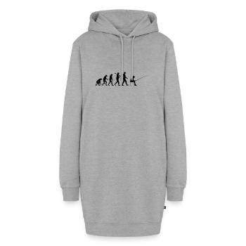 Angler Evolution fishing gift - Hoodie Dress - heather grey - Front