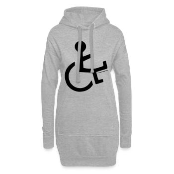 Rollstuhlfahrer mit gebrochenem Bein # - Hoodie-Kleid - Grau meliert - Vorne