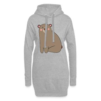 Ours - Sweat-shirt à capuche long Femme - gris chiné - Devant