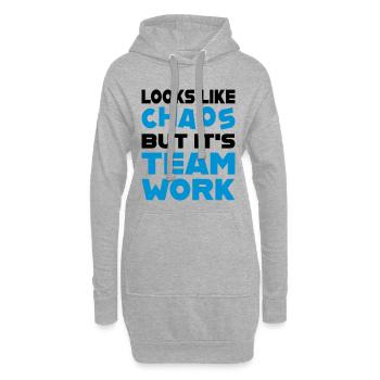 Travail d'équipe - Sweat-shirt à capuche long Femme - gris chiné - Devant