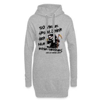 Lustiger Sensenmann - Hoodie-Kleid - Grau meliert - Vorne