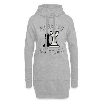 je peux pas j ai echec - Sweat-shirt à capuche long Femme - gris chiné - Devant