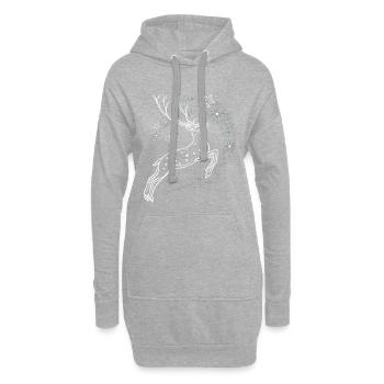 Cerf Fantaisie Constellation Bois - Sweat-shirt à capuche long Femme - gris chiné - Devant