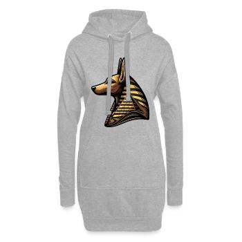 Anubis | Wächter der Gräber Ägypten - Hoodie-Kleid - Grau meliert - Vorne