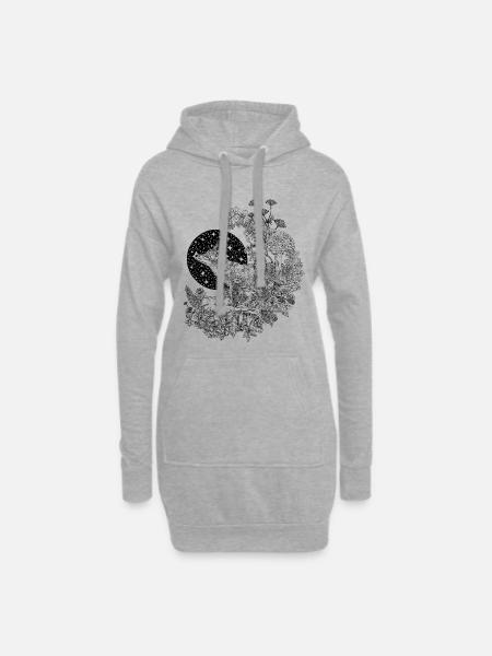 FUCHS & NACHTHIMMEL - Hoodie-Kleid - Grau meliert