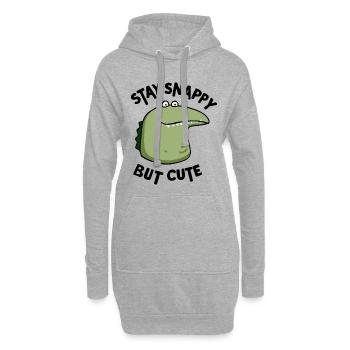Snappy but cute - Hoodie-Kleid - Grau meliert - Vorne