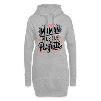 Maman plus que Parfaite - Sweat-shirt à capuche long Femme - gris chiné - Devant