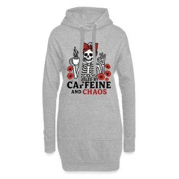 Mère Caféine Maman Squelette Café - Sweat-shirt à capuche long Femme - gris chiné - Devant