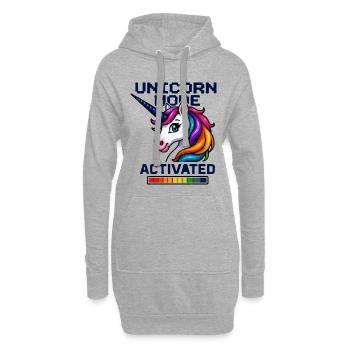 Einhorn-Modus aktiviert - Hoodie-Kleid - Grau meliert - Vorne