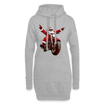 Motards de Noël - Sweat-shirt à capuche long Femme - gris chiné - Devant
