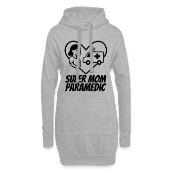 Super Mama Sanitäterin – Rettung Herz - Hoodie-Kleid - Grau meliert - Vorne