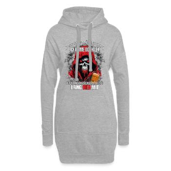 Le diable me murmura... - Sweat-shirt à capuche long Femme - gris chiné - Devant
