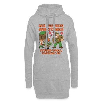 Der Teuerste Arbeitsweg - Hoodie-Kleid - Grau meliert - Vorne