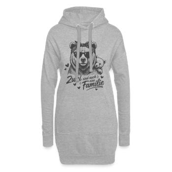 Mama Bär & Kind Baby - Zwei sind auch eine Familie - Hoodie-Kleid - Grau meliert - Vorne