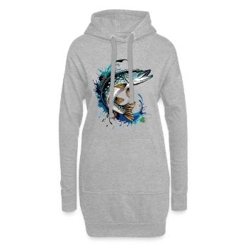 Piquets sauteurs - Sweat-shirt à capuche long Femme - gris chiné - Devant