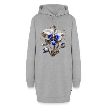 Cyberorganische Orchidee - Hoodie-Kleid - Grau meliert - Vorne