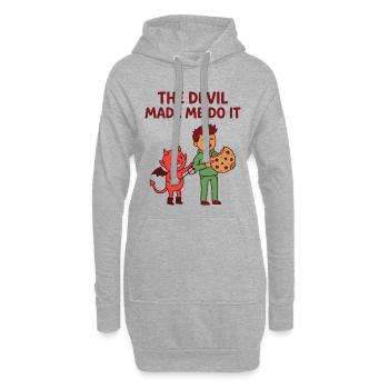 Der Teufel hat mich dazu gebracht – lustiges Keks-T-Shirt - Hoodie-Kleid - Grau meliert - Vorne