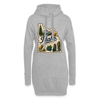 Idaho The Gem State Vintage Travel Aufkleber - Hoodie-Kleid - Grau meliert - Vorne