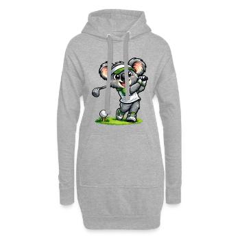 Cute koala playing golf - Hoodie Dress - heather grey - Front