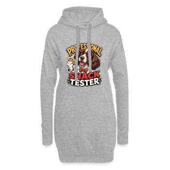 Englischer Springer-Spaniel - Hoodie-Kleid - Grau meliert - Vorne