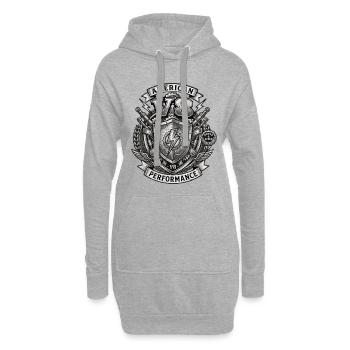 V8 - Sweat-shirt à capuche long Femme - gris chiné - Devant