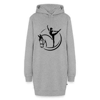 Pferdesport mit Leidenschaft - Hoodie-Kleid - Grau meliert - Vorne - AI Model Female 172 light (172cm)