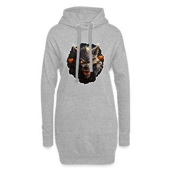 Werwolf Halloween - Hoodie-Kleid - Grau meliert - Vorne