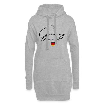 Flagge Deutschlands, deutscher Stolz - Hoodie-Kleid - Grau meliert - Vorne
