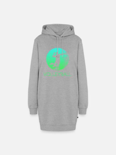 Volleyball - Hoodie-Kleid - Grau meliert