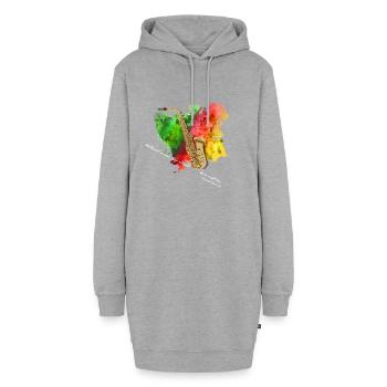 saxophon - Hoodie-Kleid - Grau meliert - Vorne