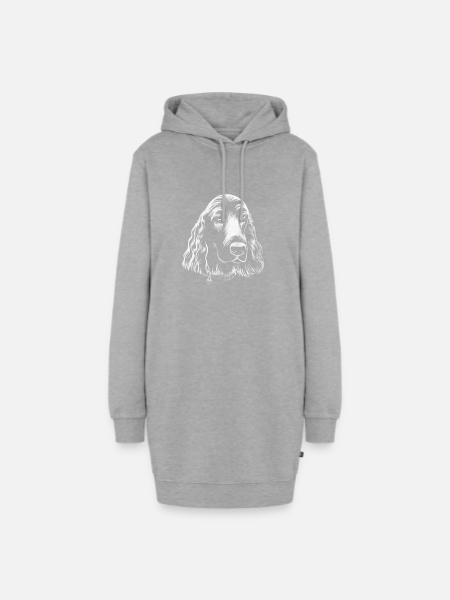 Hund Spaniel - Hoodie-Kleid - Grau meliert