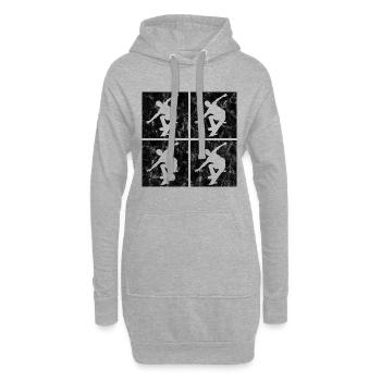 Skateboarder Skateboard Skater Skate Skateing - Sweat-shirt à capuche long Femme - gris chiné - Devant