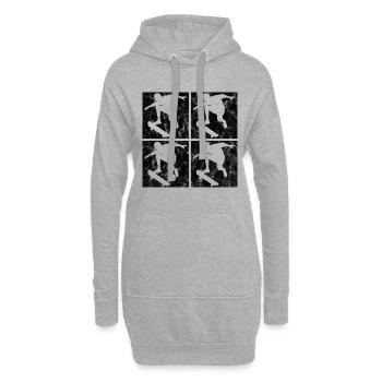 Skateboarder Skateboard Skater Skate Skateing - Hoodie-Kleid - Grau meliert - Vorne