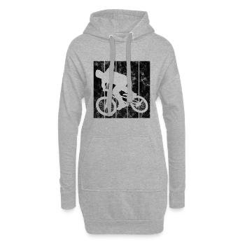 BMX Rad Fahrrad Retro Geschenk Bicycle Motocross - Hoodie-Kleid - Grau meliert - Vorne