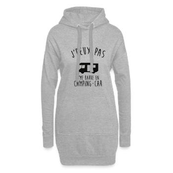 J'peux pas je me barre en Camping car - Sweat-shirt à capuche long Femme - gris chiné - Devant