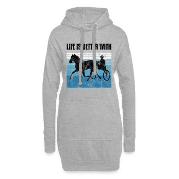 Life is better with Harness Racing Trotting Trot - Hoodie Dress - heather grey - Front