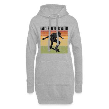 life is better on my skateboard skate skateboarder - Hoodie Dress - heather grey - Front