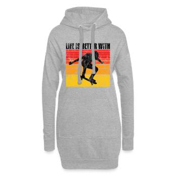 life is better on my skateboard skate skateboarder - Hoodie Dress - heather grey - Front