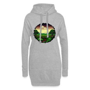 Friedliche Natur - Hoodie-Kleid - Grau meliert - Vorne