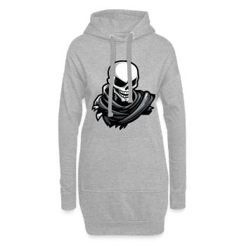 Skull Halloween Comic - Hoodie-Kleid - Grau meliert - Vorne