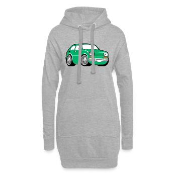 Grüne Rennwagen Karikatur klassisches Kleinkind - Hoodie-Kleid - Grau meliert - Vorne
