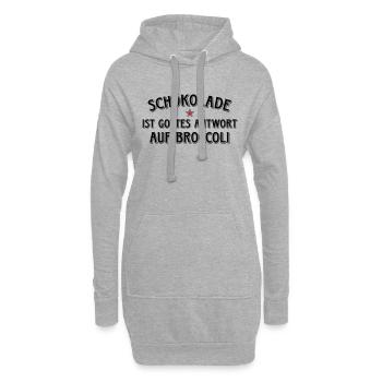 Schokolade Gottes Antwort auf Broccoli Kakao Süßes - Hoodie-Kleid - Grau meliert - Vorne