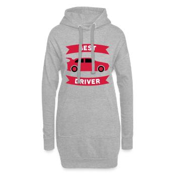 Meilleur pilote de voiture de sport (voiture de sport, bannière) - Sweat-shirt à capuche long Femme - gris chiné - Devant