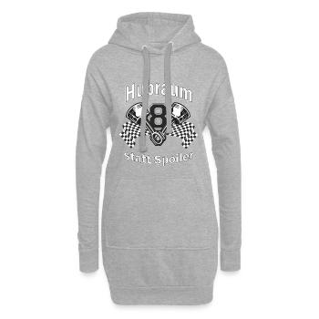 V8 Hubraum statt Spoiler - Hoodie-Kleid - Grau meliert - Vorne
