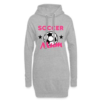 Soccer mum (stars, football) - Sweat-shirt à capuche long Femme - gris chiné - Devant