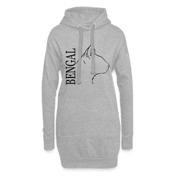 Bengal Profil Chats Chat Wilsigns - Sweat-shirt à capuche long Femme - gris chiné - Devant